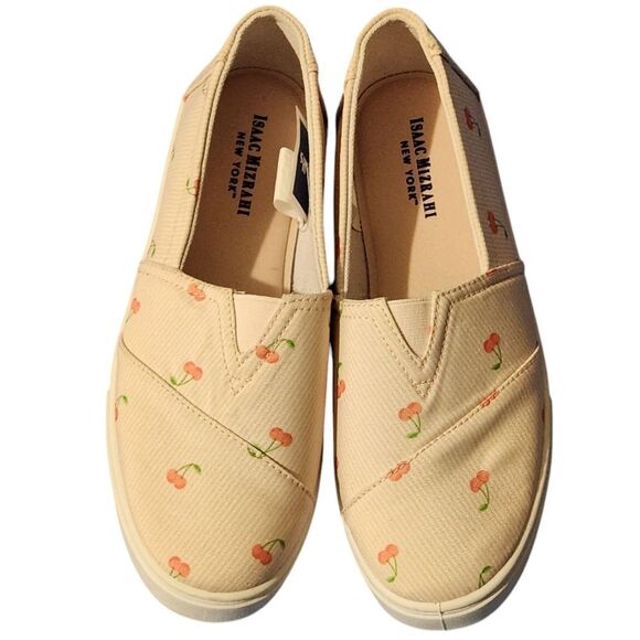 🇬🇪🔸️NWT Isaac Mizrahi Striped Cherry Print Slip On Sneakers Size 8 - Picture 1 of 13